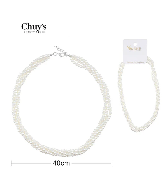 Collar De Perlas Doble Capa
