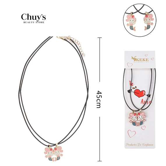 Collar Doble Con Colgante de Animales