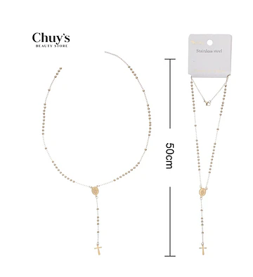 Collar De Acero Inoxidable Con Cruz - Chuys Beautys | Chuy's Beautys Store