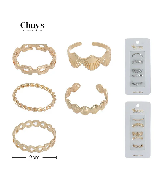 Set de Anillos Dorados