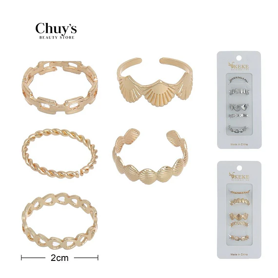 Set de Anillos Dorados