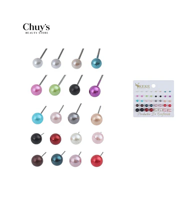 Pendientes De Perlas Coloreadas - Chuys Beautys | Chuy's Beautys Store