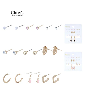 Set De Aretes Variados - Chuys Beautys | Chuy's Beautys Store
