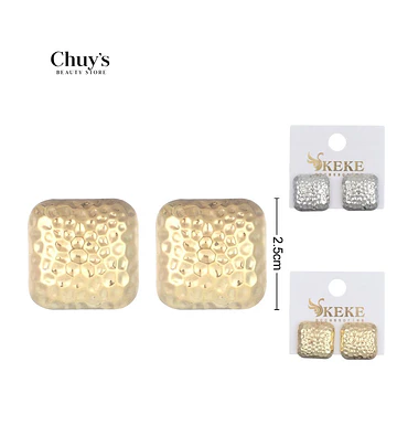Pendientes Cuadrados Texturizados - Chuys Beautys | Chuy's Beautys Store