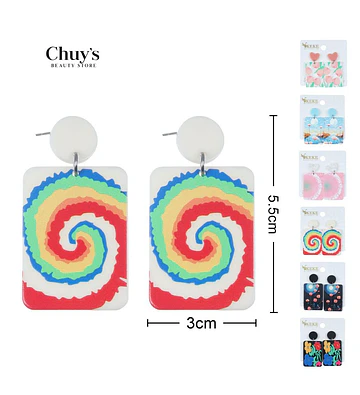 Pendientes Espiral Coloridos - Chuys Beautys | Chuy's Beautys Store