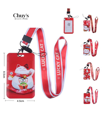 Lanyard Con Porta Credencial Lucky Cat - Chuys Beautys | Chuy's Beautys Store