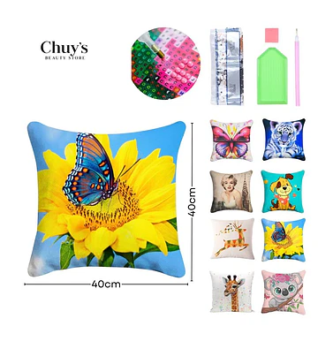Cojín Decorativo con Diseño de Mariposa y Girasol - Chuys Beautys | Chuy's Beautys Store