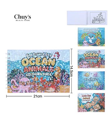Libro Para Colorear Animales Marinos - Chuys Beautys | Chuy's Beautys Store