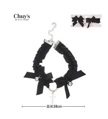 Collar De Raso Con Cruces Y Lazos - Chuys Beautys | Chuy's Beautys Store