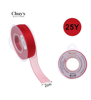 Cinta Decorativa Roja 25 Yards - Chuys Beautys | Chuy's Beautys Store