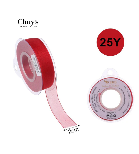 Cinta Decorativa Roja 25 Yards
