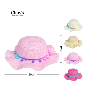 Sombrero De Playa Con Pompones - Chuys Beautys | Chuy's Beautys Store
