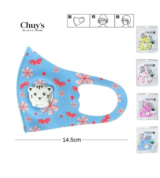 Mascarilla Infantil Con Diseño Divertido