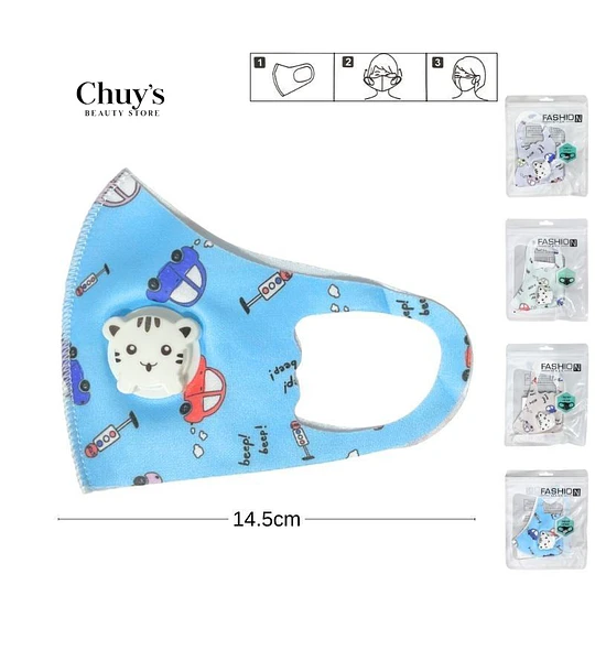 Mascarilla Facial Infantil Con Diseño Divertido