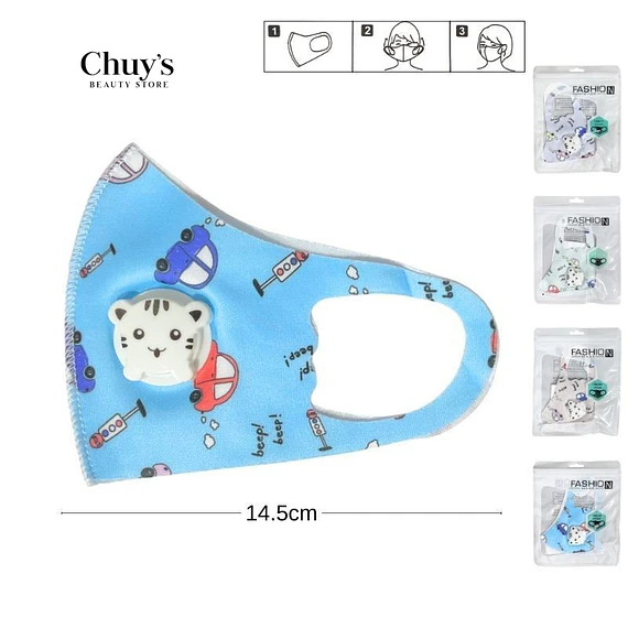 Mascarilla Facial Infantil Con Diseño Divertido