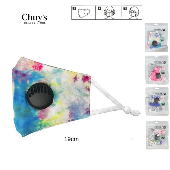 Mascarilla De Tela Tie Dye Con Válvula