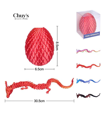 Figura Impresión 3D Dragón Rojo - Chuys Beautys | Chuy's Beautys Store