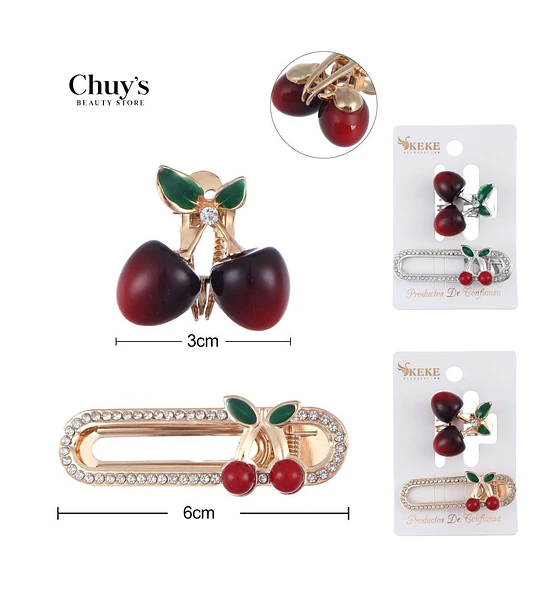 Pinza Para Cabello Cereza