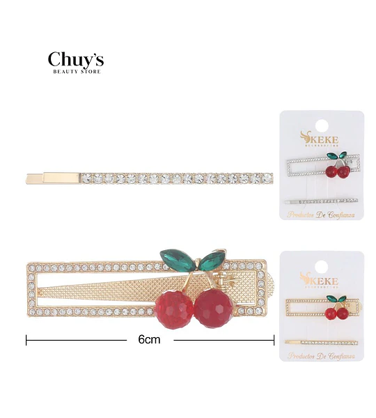 Pinza Para Cabello Con Cereza