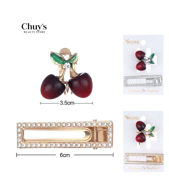 Pinza Para Cabello Cereza
