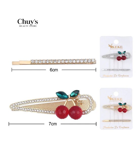 Pinza Para Cabello Con Cereza