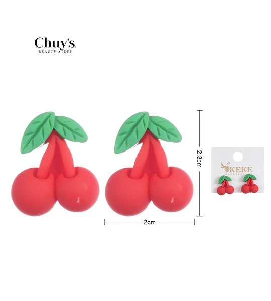 Aretes Frutales Cereza