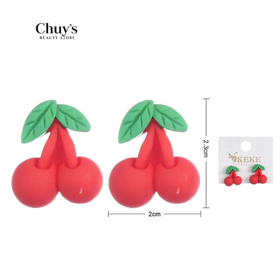 Aretes Frutales Cereza