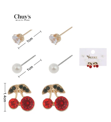 Pendientes De Fruta Con Brillantes - Chuys Beautys | Chuy's Beautys Store