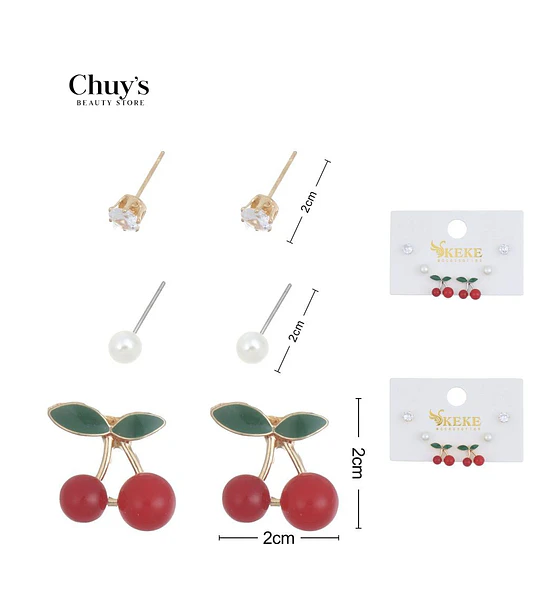 Pendientes Frutales de Cereza