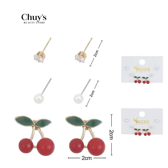 Pendientes Frutales de Cereza