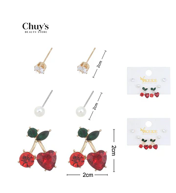 Pendientes De Frutas Con Perlas - Chuys Beautys | Chuy's Beautys Store