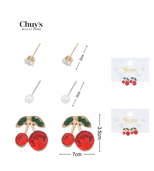 Pendientes De Cerezas Con Brillo