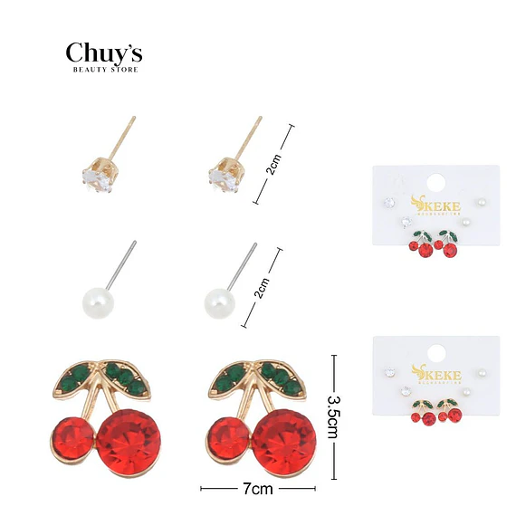 Pendientes De Cerezas Con Brillo