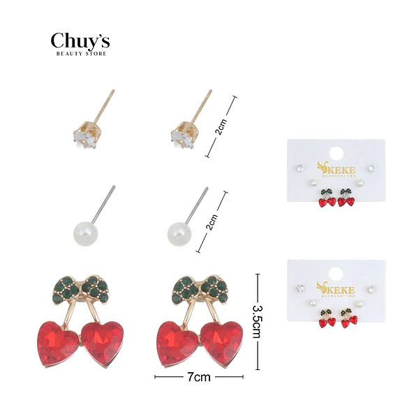 Pendientes Con Diseño De Cereza