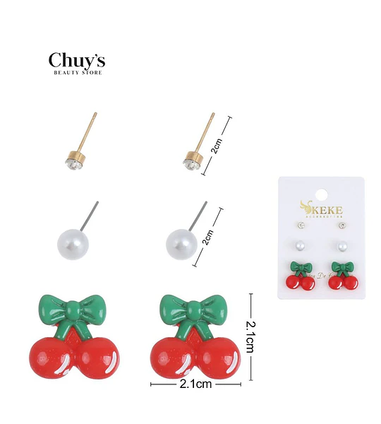Pendientes De Cereza Con Perlas