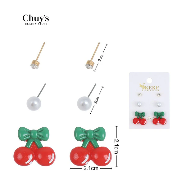 Pendientes De Cereza Con Perlas
