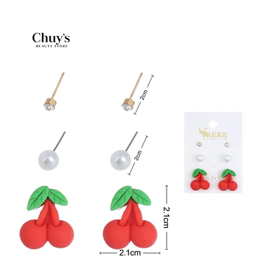 Pendientes Frutales de Cereza - Chuys Beautys | Chuy's Beautys Store