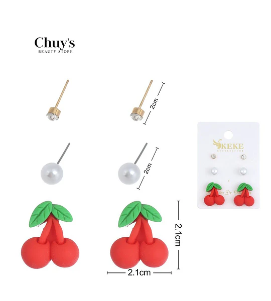 Pendientes Frutales de Cereza