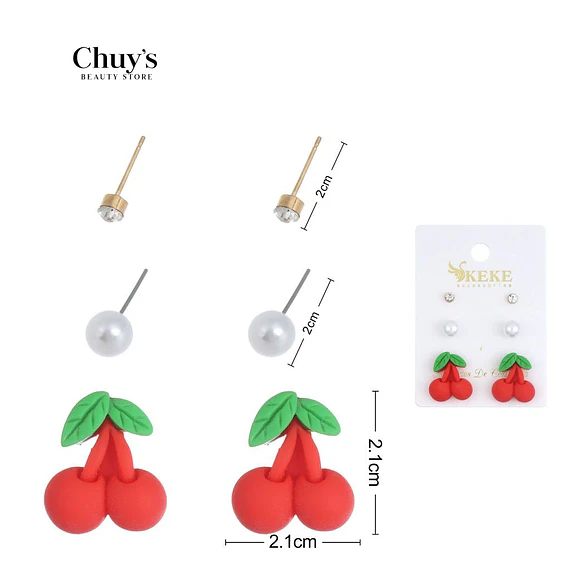 Pendientes Frutales de Cereza