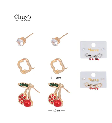 Pendientes Con Diseño De Cereza - Chuys Beautys | Chuy's Beautys Store