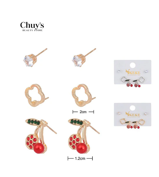 Pendientes Con Diseño De Cereza