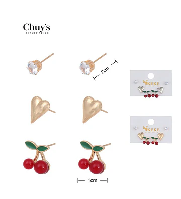Pendientes de Fruta y Corazón - Chuys Beautys | Chuy's Beautys Store