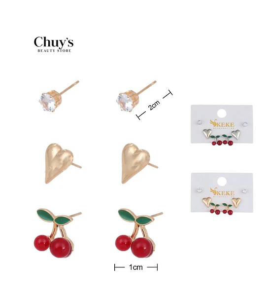 Pendientes de Fruta y Corazón