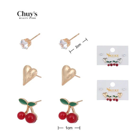 Pendientes de Fruta y Corazón