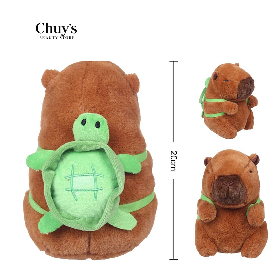 Peluche Capibara Con Tortuga