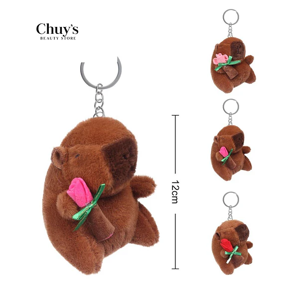 Llavero Peluche Oso con Rosa