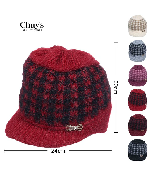 Gorro De Lana A Rayas Con Lazo
