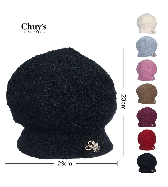 Gorro De Lana Con Broche
