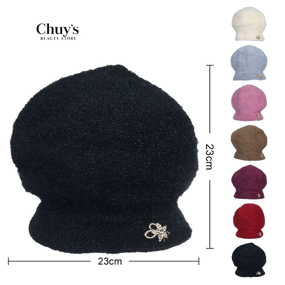 Gorro De Lana Con Broche
