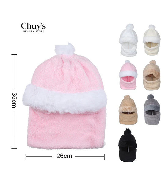 Gorro de Peluche con Pompon